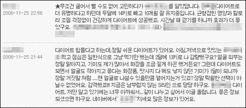 댓글 알바에게도 창작의 고통이 있다. 사진은 다이어트에 대해 달린 댓글. 